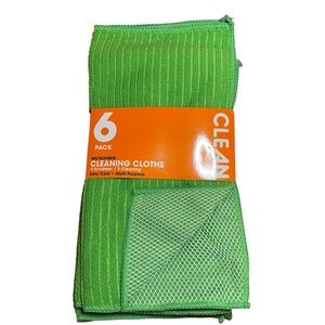 Microfiber Cleaning cloths 6 pack 3 scrubber / 3 cleaning